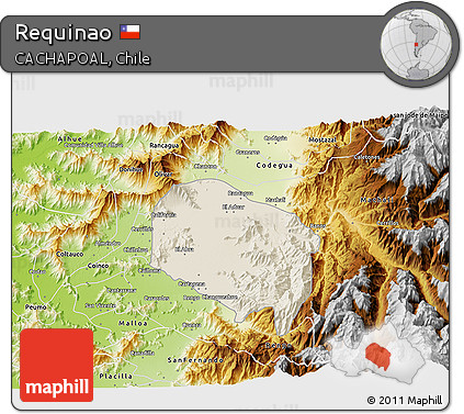 Shaded Relief 3D Map of Requinao, physical outside