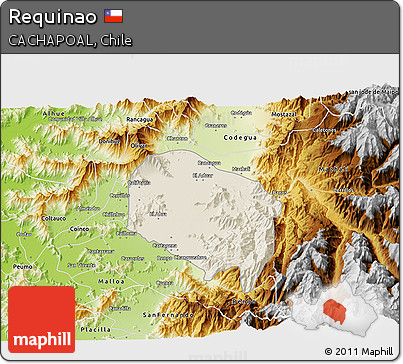 Shaded Relief 3D Map of Requinao, physical outside
