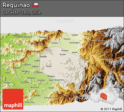 Shaded Relief 3D Map of Requinao, physical outside