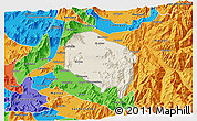 Shaded Relief 3D Map of Requinao, political outside