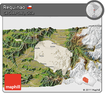 Shaded Relief 3D Map of Requinao, satellite outside