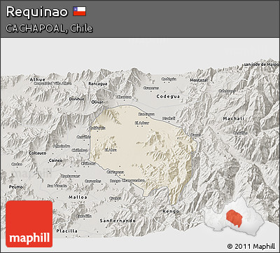 Shaded Relief 3D Map of Requinao, semi-desaturated