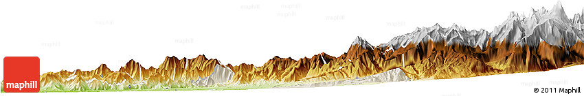 Shaded Relief Horizon Map of Requinao, physical outside