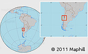 Gray Location Map of Requinao, within the entire country