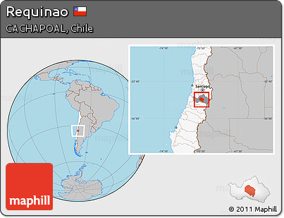 Gray Location Map of Requinao, highlighted country, highlighted parent region
