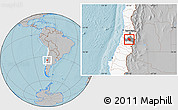 Gray Location Map of Requinao, highlighted country, highlighted parent region, hill shading