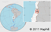 Gray Location Map of Requinao, highlighted country, highlighted parent region