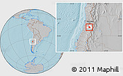 Gray Location Map of Requinao, highlighted parent region, hill shading