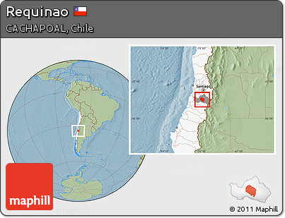 Savanna Style Location Map of Requinao, highlighted country, highlighted parent region, hill shading