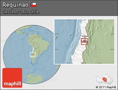 Savanna Style Location Map of Requinao, highlighted country, highlighted parent region, hill shading