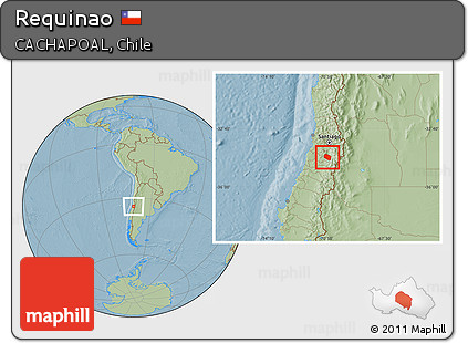 Savanna Style Location Map of Requinao, hill shading