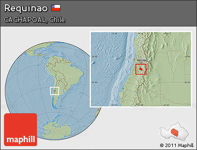 Savanna Style Location Map of Requinao, hill shading