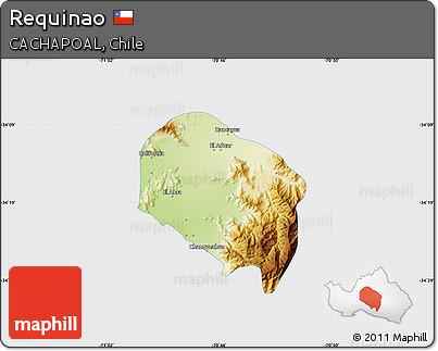 Physical Map of Requinao, single color outside