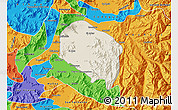 Shaded Relief Map of Requinao, political outside