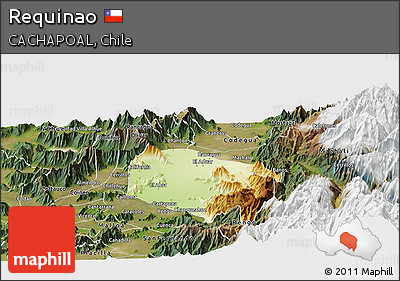 Physical Panoramic Map of Requinao, satellite outside
