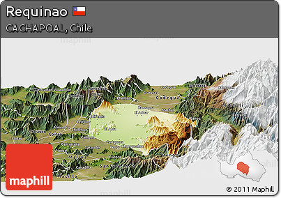 Physical Panoramic Map of Requinao, satellite outside