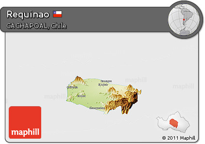 Physical Panoramic Map of Requinao, single color outside