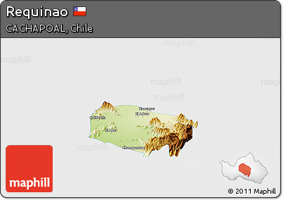 Physical Panoramic Map of Requinao, single color outside