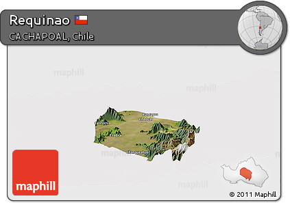 Satellite Panoramic Map of Requinao, cropped outside