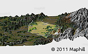 Satellite Panoramic Map of Requinao, darken