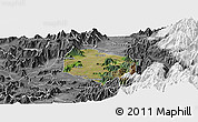 Satellite Panoramic Map of Requinao, desaturated