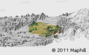 Satellite Panoramic Map of Requinao, lighten, desaturated