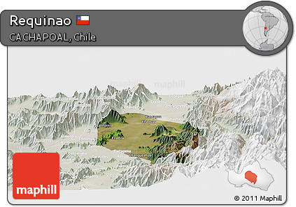 Satellite Panoramic Map of Requinao, lighten