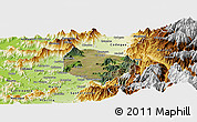 Satellite Panoramic Map of Requinao, physical outside