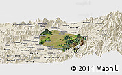 Satellite Panoramic Map of Requinao, shaded relief outside