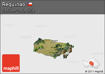 Satellite Panoramic Map of Requinao, single color outside