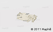 Shaded Relief Panoramic Map of Requinao, cropped outside