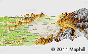 Shaded Relief Panoramic Map of Requinao, physical outside