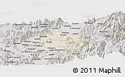 Shaded Relief Panoramic Map of Requinao, semi-desaturated