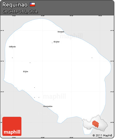 Silver Style Simple Map of Requinao, single color outside