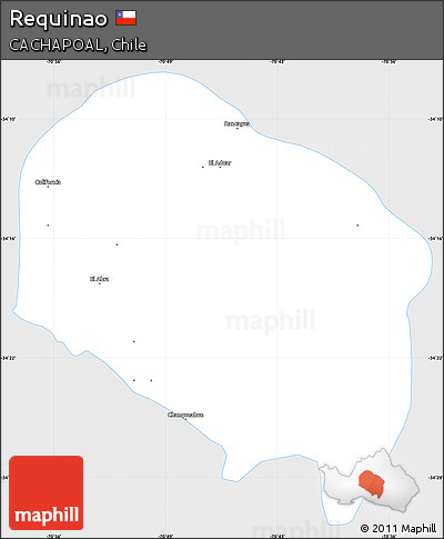Silver Style Simple Map of Requinao, single color outside