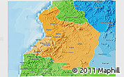 Political Shades 3D Map of CAUQUENES