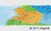 Political Shades Panoramic Map of CAUQUENES