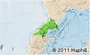 Political 3D Map of Pelluhue, lighten
