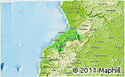 Political 3D Map of Pelluhue, physical outside