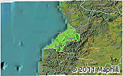 Political 3D Map of Pelluhue, satellite outside