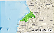 Political 3D Map of Pelluhue, shaded relief outside