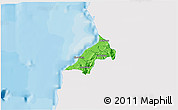 Political 3D Map of Pelluhue, single color outside