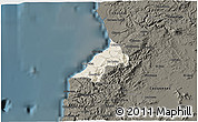 Shaded Relief 3D Map of Pelluhue, darken