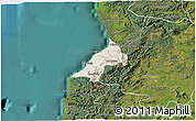 Shaded Relief 3D Map of Pelluhue, satellite outside