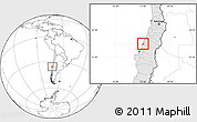 Blank Location Map of Pelluhue, highlighted country
