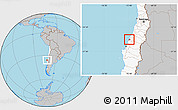 Gray Location Map of Pelluhue, highlighted country
