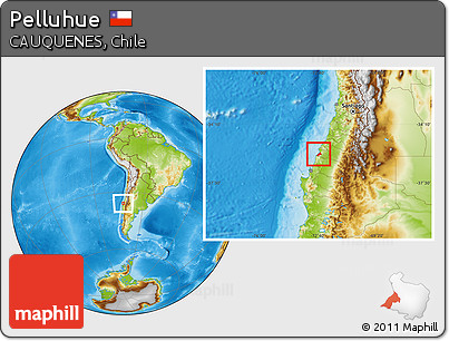 Physical Location Map of Pelluhue