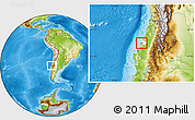 Physical Location Map of Pelluhue, highlighted parent region