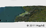 Satellite Panoramic Map of Pelluhue, darken