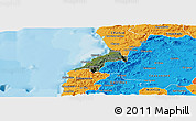 Satellite Panoramic Map of Pelluhue, political outside